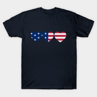 heart-shaped United States flag logo T-Shirt